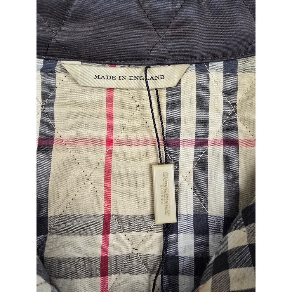 Burberry London Diamond Quilted Jacket Women XL Brown Nova Check Lining - Picture 3 of 16